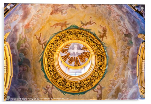  Holy Spirit Fresco Santa Maria Maddalena Church Rome Italy Acrylic by William Perry
