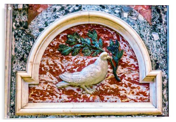 Saint Peter's Basilica Marble Dove Vatican Rome Italy Acrylic by William Perry