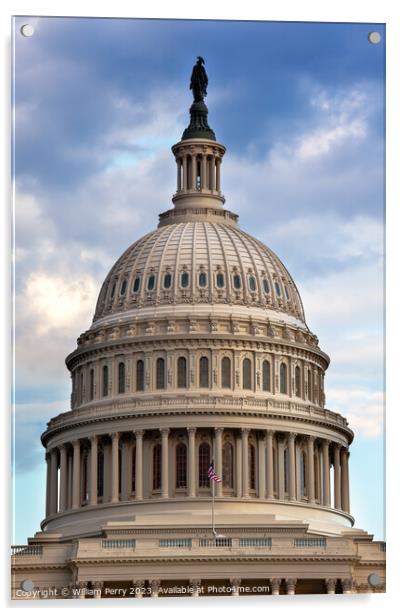 US Capitol Dome Houses of Congress Washington DC Acrylic by William Perry