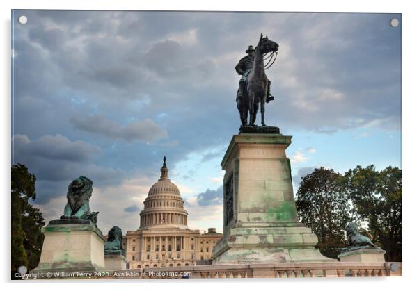US Grant Statue Memorial Capitol Hill Washington DC Acrylic by William Perry