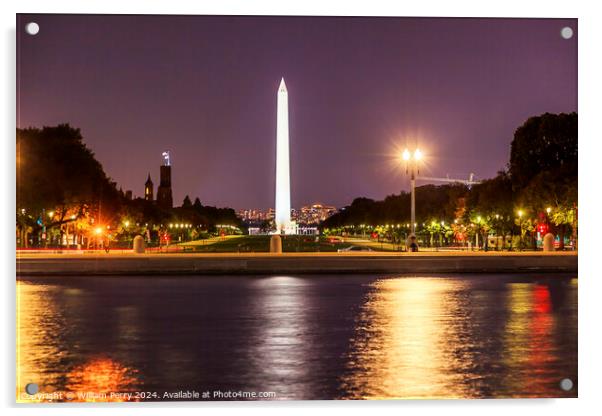 The Mall Washington Monument Washington DC Acrylic by William Perry