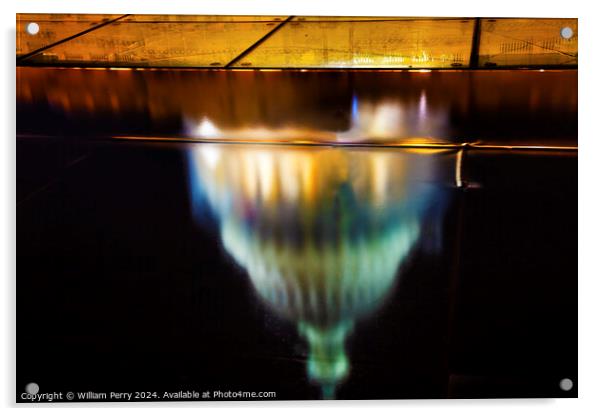 US Capitol North Side Construction Night Washington DC Reflectio Acrylic by William Perry