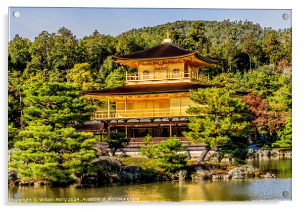 Kinkaku-Ji Golden Pavilion Buddhist Temple Kyoto Japan Acrylic by William Perry