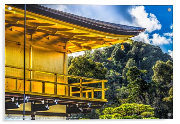 Corner Bell Kinkaku-Ji Golden Pavilion Buddhist Kyoto Japan Acrylic by William Perry