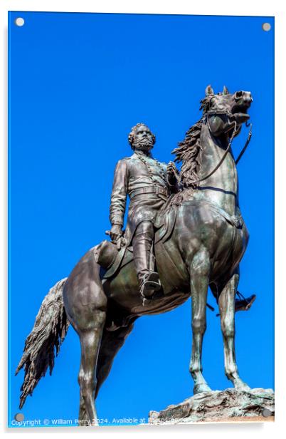 Major General Thomas Civil War Statue Washington DC Acrylic by William Perry