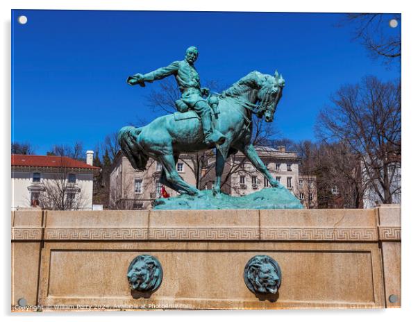 General Phil Sheridan Statue Sheridan Circle Washington DC Acrylic by William Perry