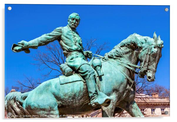 General Phil Sheridan Statue Sheridan Circle Washington DC Acrylic by William Perry