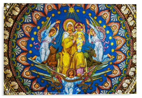 Mary Jesus Mosaic Basilica of Notre Dame Lyon France Acrylic by William Perry