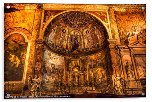 Paintings Mosaic Altar Wide Santa Francesca Romana Acrylic by William Perry