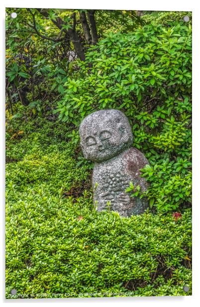 Jizo Child Buddha Statue Tofuku-Ji Buddhist Temple Kyoto Japan Acrylic by William Perry