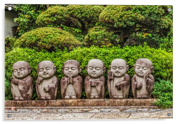 Jizo Child Buddha Statues Tofuku-Ji Buddhist Temple Kyoto Japan Acrylic by William Perry