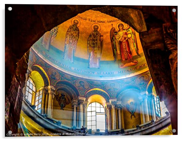 Dome Crusader Church of  Holy Sepulchre Jerusalem Israel Acrylic by William Perry
