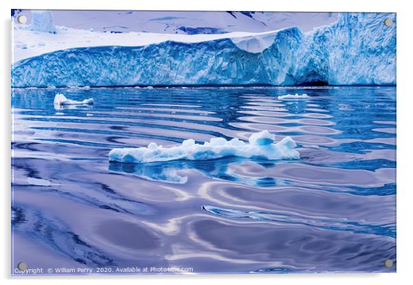 Iceberg Snow Mountains Blue Glaciers Dorian Bay An Acrylic by William Perry