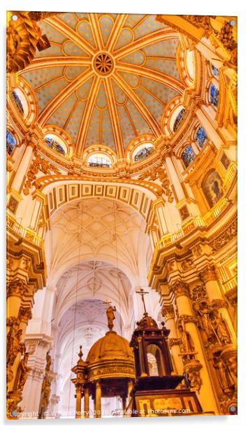  Cathedral Andalusia Granada Spain Acrylic by William Perry