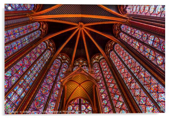 Ceiling Sainte Chapelle Cathedral Paris France Acrylic by William Perry