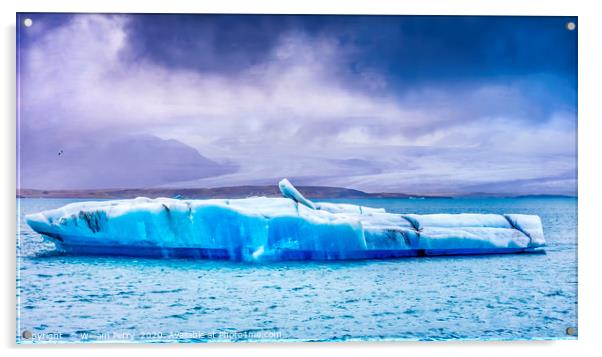 Blue ceberg Jokulsarlon Glacier Lagoon Iceland Acrylic by William Perry