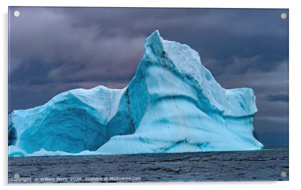 Floating Blue Iceberg Antarctica Acrylic by William Perry