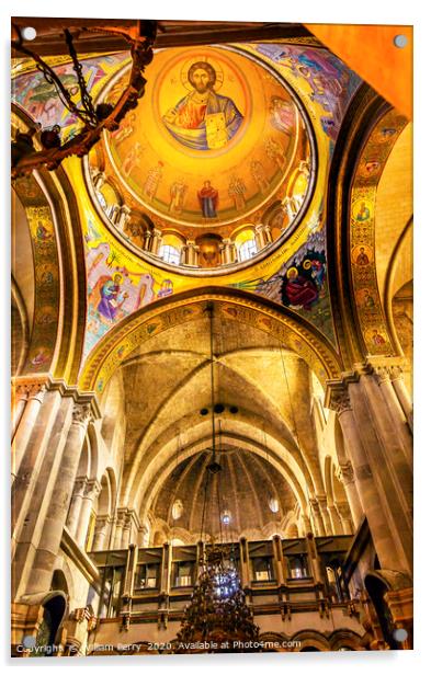 Crusader Church Holy Sepulchre Jerusalem Israel Acrylic by William Perry