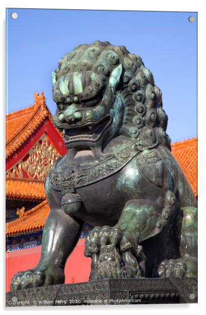Dragon Statue Gugong Forbidden City Beijing China Acrylic by William Perry