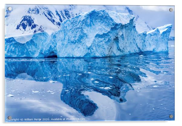 Iceberg Reflection Dorian Bay Antarctica Acrylic by William Perry