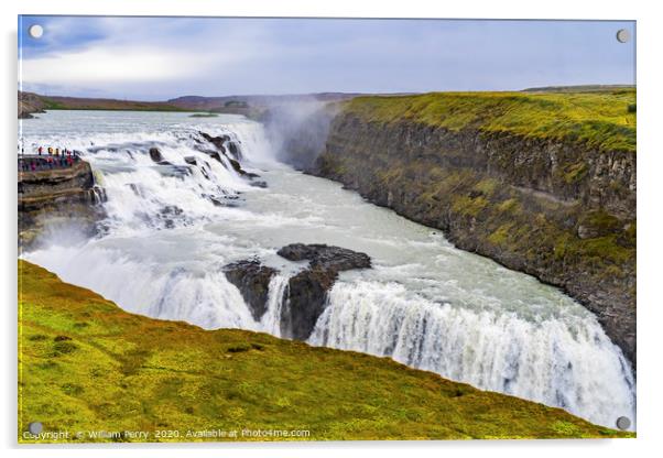 Gullfoss Waterfall Golden Circle Iceland Acrylic by William Perry