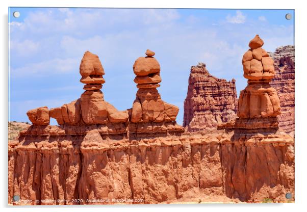 Three Sisters Hoodoos Goblin Valley State Park Roc Acrylic by William Perry