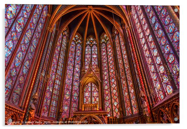 Stained Glass Sainte Chapelle  Cathedral Paris Fra Acrylic by William Perry