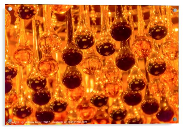 Orange Black Venetian Glass Drops Chandelier Venic Acrylic by William Perry