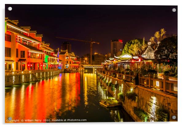 Water Canal Wuxi Jiangsu China Acrylic by William Perry