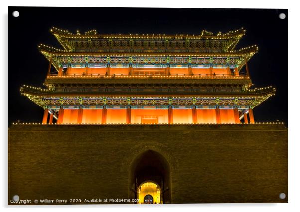 Qianmen Gate Zhengyang Men Tiananmen Square Beijin Acrylic by William Perry