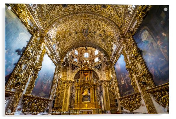 Templo Santa Domingo Church Chapel Rosary Puebla M Acrylic by William Perry