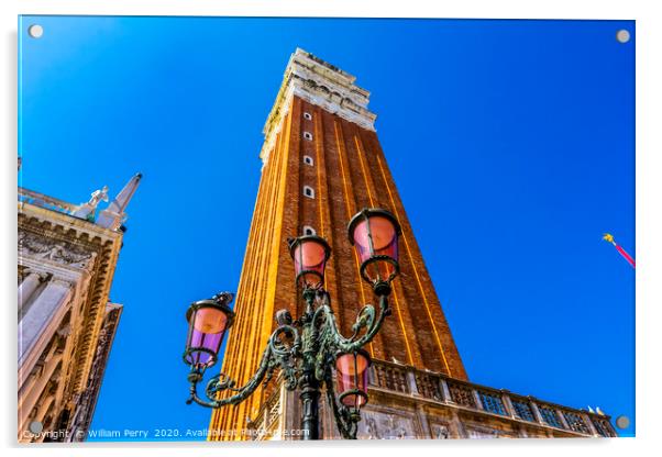 Campanile Bell Tower Saint Mark's Square Piazza Ve Acrylic by William Perry