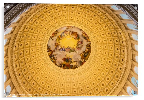 US Capitol Dome Rotunda Apothesis Washington DC Acrylic by William Perry
