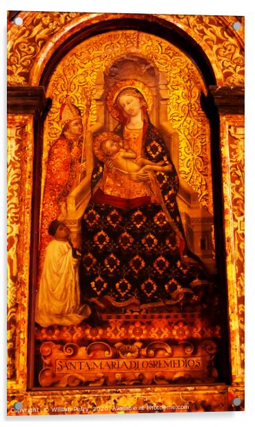 16th Century Madonna Christ Painting Seville Cathe Acrylic by William Perry