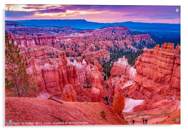 Sunrise Thor's Hammer Sunset Point Bryce Canyon Na Acrylic by William Perry