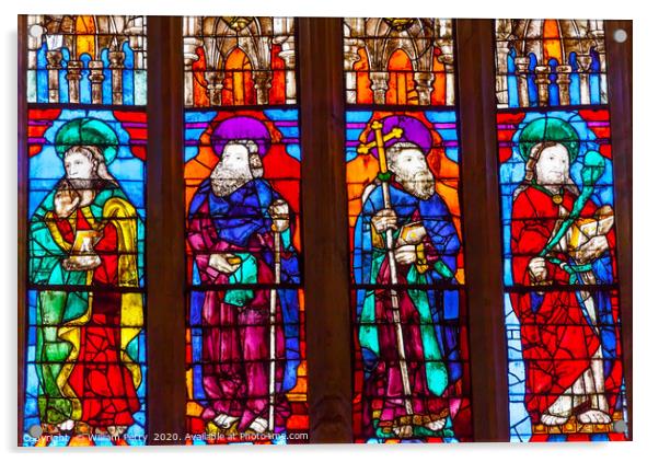 Disciples Stained Glass Seville Cathedral Spain Acrylic by William Perry
