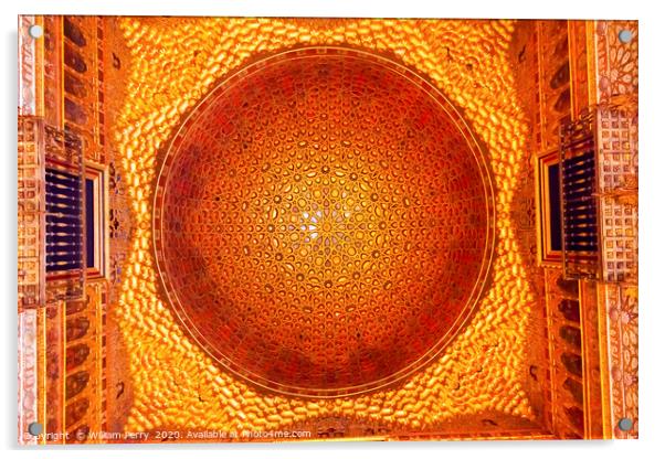 Orange Mosaic Celing Ambassador Room Alcazar Royal Acrylic by William Perry
