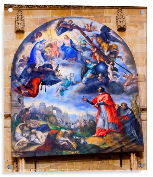 Jesus Mary Painting Gallego Old Salamanca Cathedral Spain Acrylic by William Perry