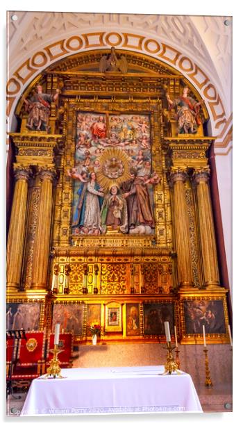 Convento de Santa Teresa Basilica Altar Avila Castile Spain Acrylic by William Perry