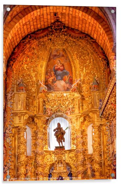 Avila Cathedral Basilica Altar Statue Mary Painting Spain Acrylic by William Perry