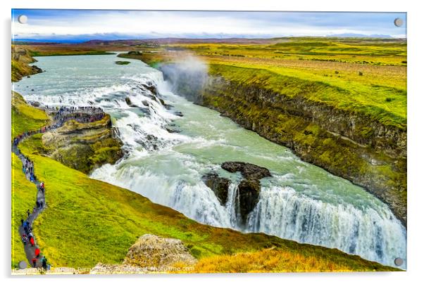 Gullfoss Waterfall Golden Circle Iceland Acrylic by William Perry