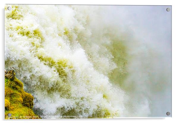 Gullfoss Waterfall Golden Circle Iceland Acrylic by William Perry