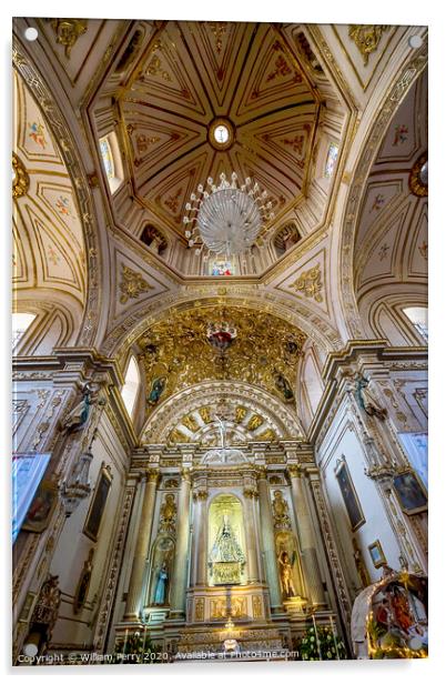 Virgiin Mary Statue Basilica Our Lady Solitude Church Oaxaca Mexico Acrylic by William Perry