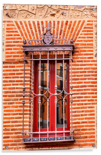 Window Casa de Cisneros Plaza de la Villa Madrid Spain Acrylic by William Perry