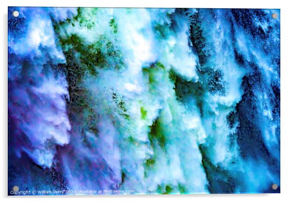 Snoqualme Falls Waterfall Abstract Washington Acrylic by William Perry
