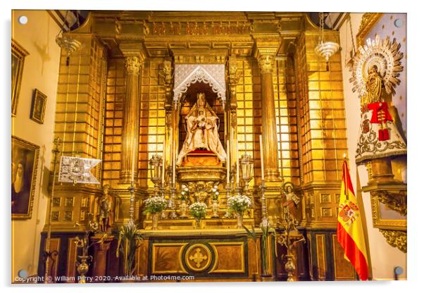 Basilica Altar Mary Jesus Statue Santa Iglesia Collegiata de San Isidro Madrid Spain Acrylic by William Perry