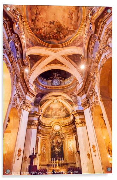 Dome Saint Michael's Basilica Pontifica de San Miguel Madrid Spain Acrylic by William Perry