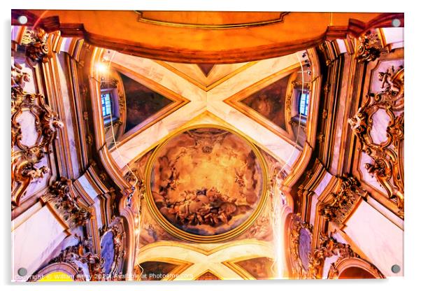 Dome Saint Michael's Basilica Pontifica de San Miguel Madrid Spain Acrylic by William Perry