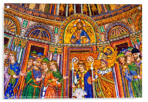 Consecration  Mark's Body Mosaic Saint Mark Cathedral Venice Italy Acrylic by William Perry