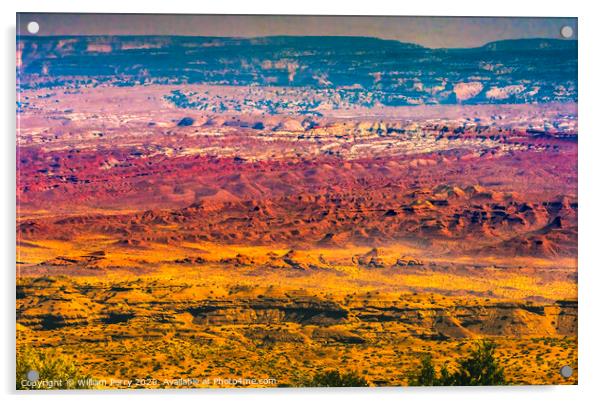 Red Canyon San Rafael Reef View Area I-70 Highway Utah Acrylic by William Perry